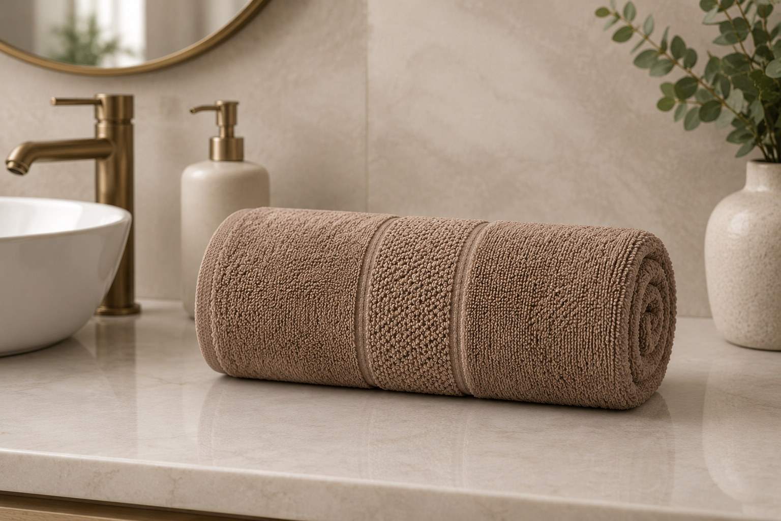Osuška Mario Taupe 70x140 cm z bavlny 550 gsm v elegantnej taupe farbe
